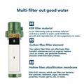 Multifunksjonelt vannfilter med sugerør og kompass for overlevelse i nødstilfeller