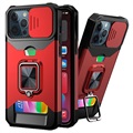Multifunksjonell 4-i-1 iPhone 11 Pro Hybrid-deksel - Rød