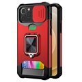 Multifunksjonell 4-i-1 iPhone 12/12 Pro Hybrid-deksel - Rød