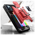 Multifunksjonell 4-i-1 iPhone 13 Pro Max Hybrid-deksel - Rød