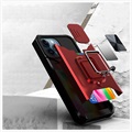 Multifunksjonell 4-i-1 iPhone 13 Pro Hybrid-deksel - Rød
