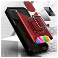 Multifunksjonell 4-i-1 iPhone 13 Hybrid-deksel - Rød
