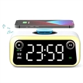 Multifunksjonell Bluetooth-høyttaler / Trådløs Lader med Vekkerklokke - 15W