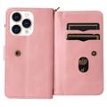 Multipurpose Serie iPhone 14 Pro Lommebok-deksel - Rosa