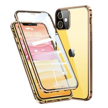 iPhone 11 Magnetic Deksel med Herdet Glass - Gull