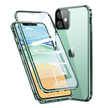 iPhone 11 Magnetic Deksel med Herdet Glass - Grønn