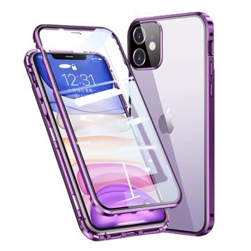 iPhone 11 Magnetic Deksel med Herdet Glass - Lilla