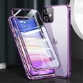 iPhone 11 Magnetic Deksel med Herdet Glass - Lilla