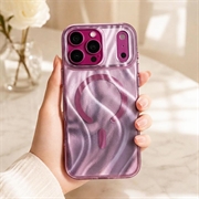 iPhone 18 Pro/17 Pro Mutural magnetisk glitrende hybrid-deksel - lilla