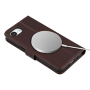 iPhone 17e MyTPhone CardMate lommebokveske i lær - mørkebrun