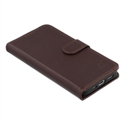 iPhone 17e MyTPhone CardMate lommebokveske i lær - mørkebrun