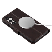 Samsung Galaxy S25+ MyTPhone CardMate lommebokveske i lær - mørkebrun