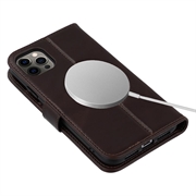iPhone 12/12 Pro MyTPhone CardMate lommebokveske i lær - mørkebrun