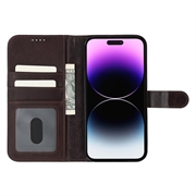iPhone 14 Pro MyTPhone CardMate lommebokveske i lær - mørkebrun