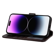 iPhone 14 Pro MyTPhone CardMate lommebokveske i lær - mørkebrun