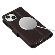 iPhone 15 Plus/14 Plus MyTPhone CardMate lommebokveske i lær - mørkebrun