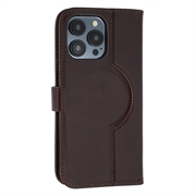 iPhone 15 Pro MyTPhone CardMate lommebokveske i lær - mørkebrun