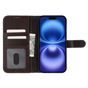 iPhone 16 Plus MyTPhone CardMate lommebokveske i lær - mørkebrun