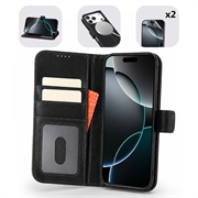 iPhone 17 Pro Max MyTPhone CardMate MagSafe lommebokveske i lær med kortholder, stativ, 2x skjermbeskytter