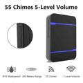 Trådløs Ringeklokke N15K-B - 55 melodier, IP55 - EU-plugg