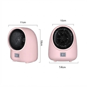 N4 400W bordvarmevifte med smart temperaturregulering - rosa