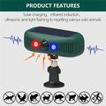 N911Y Solcelledrevet infrarød bevegelsessensoralarm med lyd- og lysavskrekking - dyreavvisende system