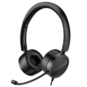 NYTT BEE H360 telefonhodesett på øret 3,5 mm / USB kablet støydempende mikrofon med mikrofon for datamaskin PC bærbar PC Stereo