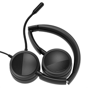 NYTT BEE H360 telefonhodesett på øret 3,5 mm / USB kablet støydempende mikrofon med mikrofon for datamaskin PC bærbar PC Stereo