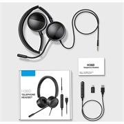 NYTT BEE H360 telefonhodesett på øret 3,5 mm / USB kablet støydempende mikrofon med mikrofon for datamaskin PC bærbar PC Stereo