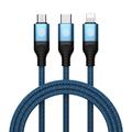 NILLKIN Swift Pro 3-i-1-kabel med nylonflettet USB til Type-C / iP / Micro-ladekabel - blå