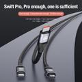 NILLKIN Swift Pro 3-i-1-kabel med nylonflettet USB til Type-C / iP / Micro-ladekabel - blå