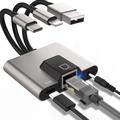 NK-1056S 3-i-1 Ethernet-adapter - USB-C, USB-A og Lightning - 10cm