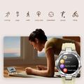 NX17 1.19-tommers AMOLED vanntett smartklokke med Bluetooth-oppringing for kvinner Fitness Tracker Smart Bracelet - rosa
