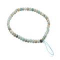 Telefonvedheng med perler av naturstein, 16cm - blå stropp