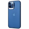 iPhone 12 Pro Max Hybrid Deksel med Skjult Stativ - Blå / Gjennomsiktig