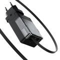Nillkin Icecore 65W GaN-lader med uttrekkbar USB-C-kabel - svart