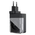 Nillkin Icecore 65W GaN-lader med uttrekkbar USB-C-kabel - svart
