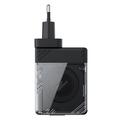 Nillkin Icecore 65W GaN-lader med uttrekkbar USB-C-kabel - svart