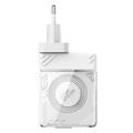 Nillkin Icecore 65W GaN-lader med uttrekkbar USB-C-kabel - hvit