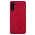 Nillkin Qin Samsung Galaxy A34 5G Flip-deksel med Kortholder - Rød