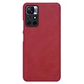 Nillkin Qin Xiaomi Redmi Note 11T 5G/Poco M4 Pro 5G Flip-deksel - Rød