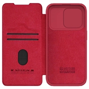 iPhone 15 Pro Max Nillkin Qin Pro Flip-deksel - Rød
