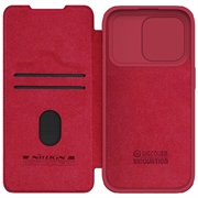 Nillkin Qin Pro iPhone 15 Pro Flip-deksel - Rød