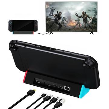 Nintendo Switch 2 dokkingstasjon / hub - HDMI, USB 3.0, USB-C, LAN - Svart
