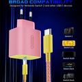 Nintendo Switch 2/Lite/OLED 60W PD hurtiglader med USB-C og 2m kabel - rosa