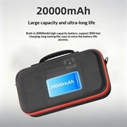 Nintendo Switch 2-bærbar ladestasjon - 20000mAh/30W - svart