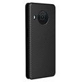 Nokia X10/X20 Flip-deksel - Carbon Fiber - Svart