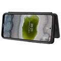 Nokia X10/X20 Flip-deksel - Carbon Fiber - Svart