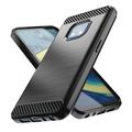 Nokia XR20 Børstet TPU Deksel - Karbonfiber - Svart