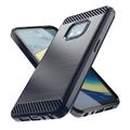 Nokia XR20 Børstet TPU Deksel - Karbonfiber - Blå